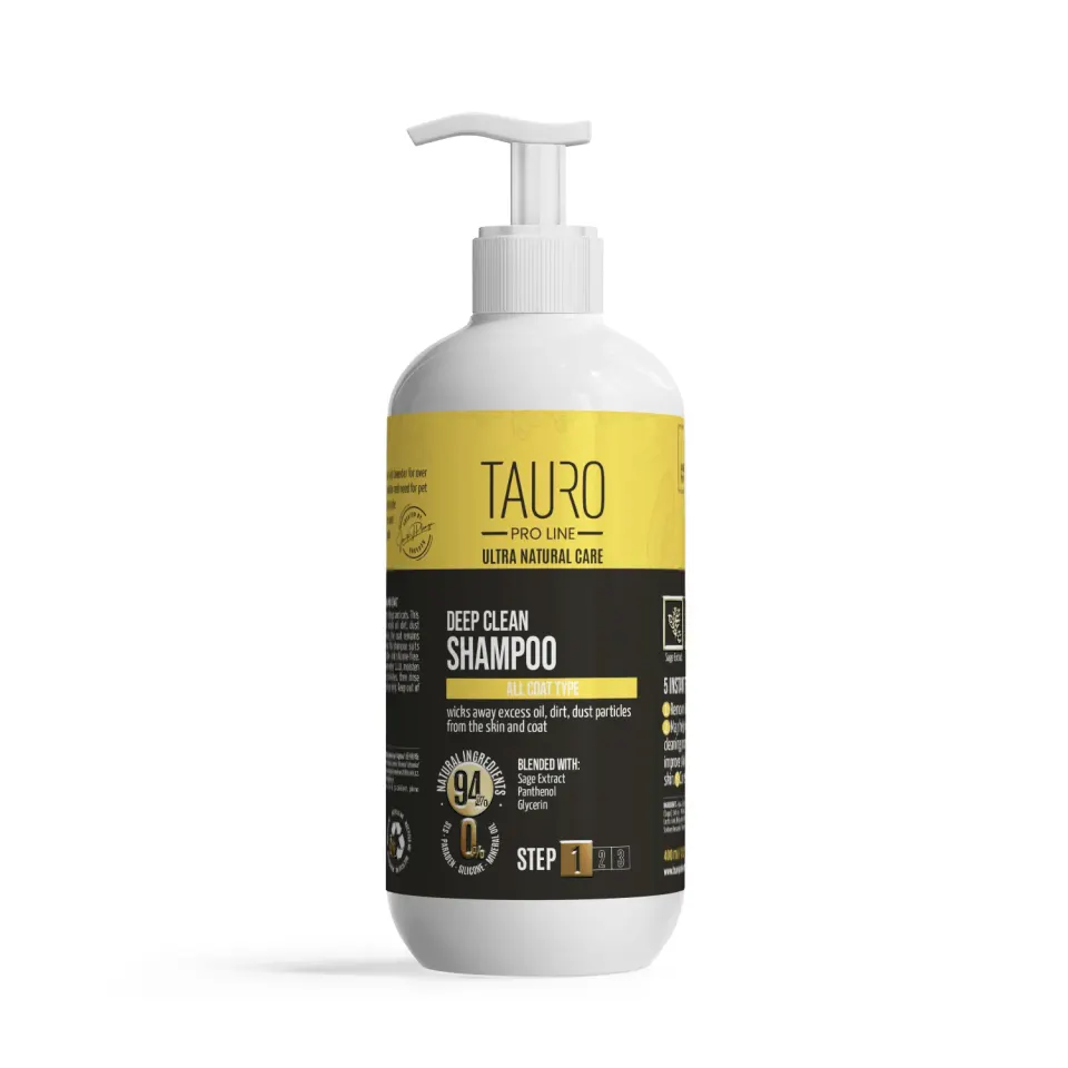 Tauro Pro Line Ultra Natural Care Deep Clean Shampoo Шампунь для глибокого очищення шкіри та шерсті собак і котів, 400 мл