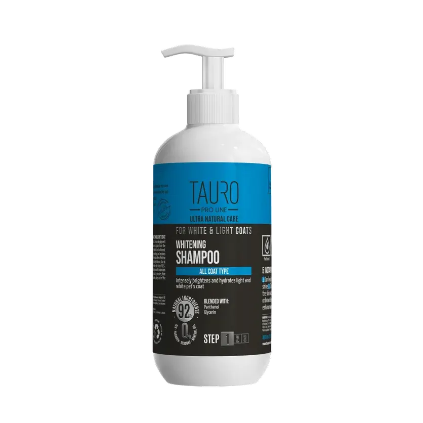 Tauro Pro Line Ultra Natural Care Whitening Shampoo Відбілювальний шампунь для собак і котів із білим і світлим забарвленням шерсті, 400 мл