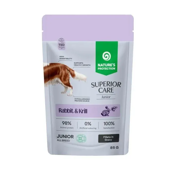 Nature’s Protection Superior Care Junior Grain Free Rabbit and Krill Вологий корм для юніорів з кроликом і крилем, 85 г