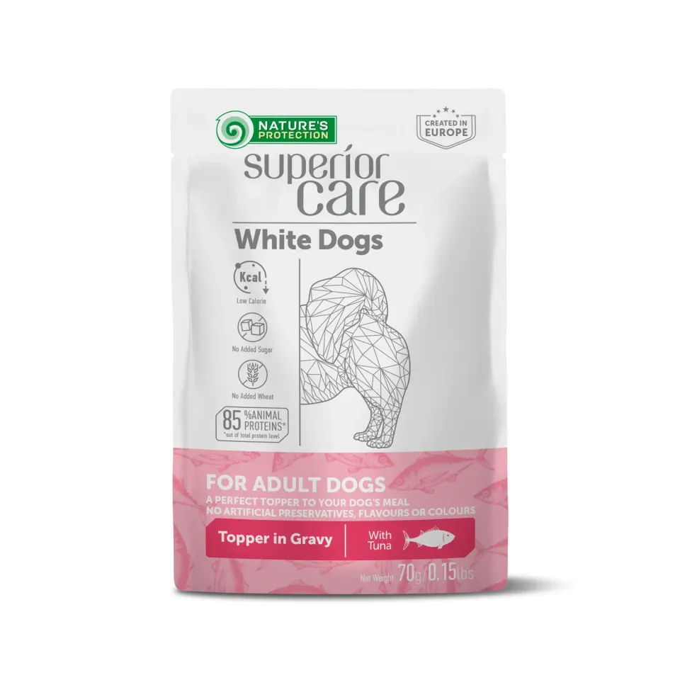 Nature’s Protection Superior Care White Dogs Adult Tuna Додатковий вологий корм для собак з білим забарвленням з тунцем, 70 г