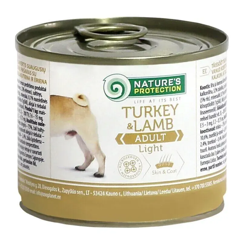 Nature’s Protection Adult Light Turkey & Lamb Вологий корм для собак схильних повноти з індичкою і ягням, 200 г