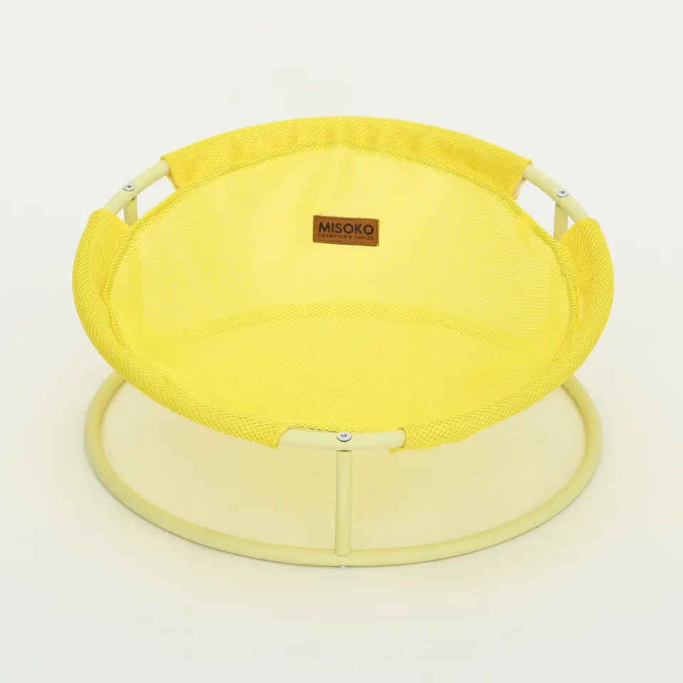 MISOKO Pet bed round Складаний лежак для домашніх тварин жовтий, 45x45x22 см