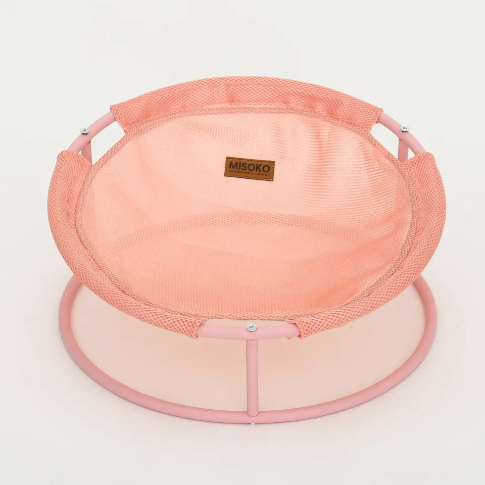 MISOKO Pet bed round Складаний лежак для домашніх тварин рожевий, 45x45x22 см