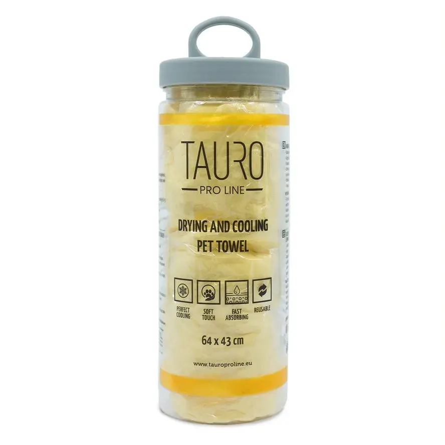 Tauro Pro Line Рушник для сушки та охолодження тварин 64 х 43 см жовтий