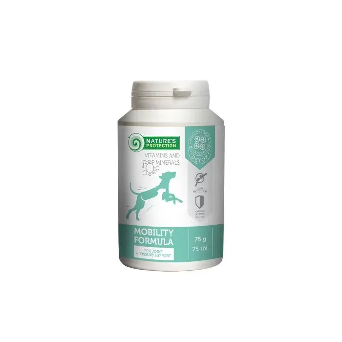 Nature’s Protection Mobility Formula Харчова добавка для зміцнення суглобів, сухожиль та зв’язок собак, 75 таблеток