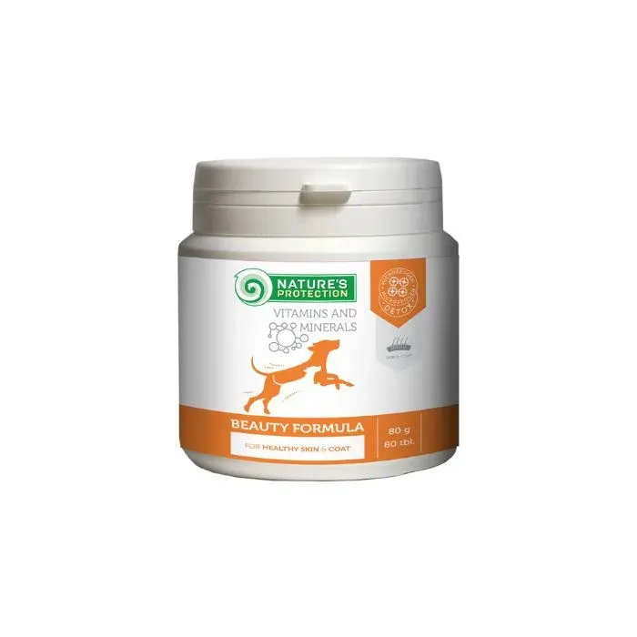 Nature’s Protection Beauty Formula Харчова добавка для покращення стану шкіри і шерсті дорослих собак, 80 таблеток