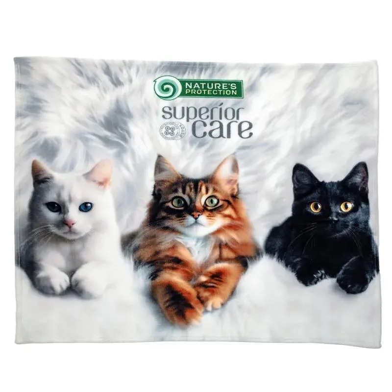 Nature’s Protection Superior Care М’який плед з кошенятами білий, 127 х 152 см